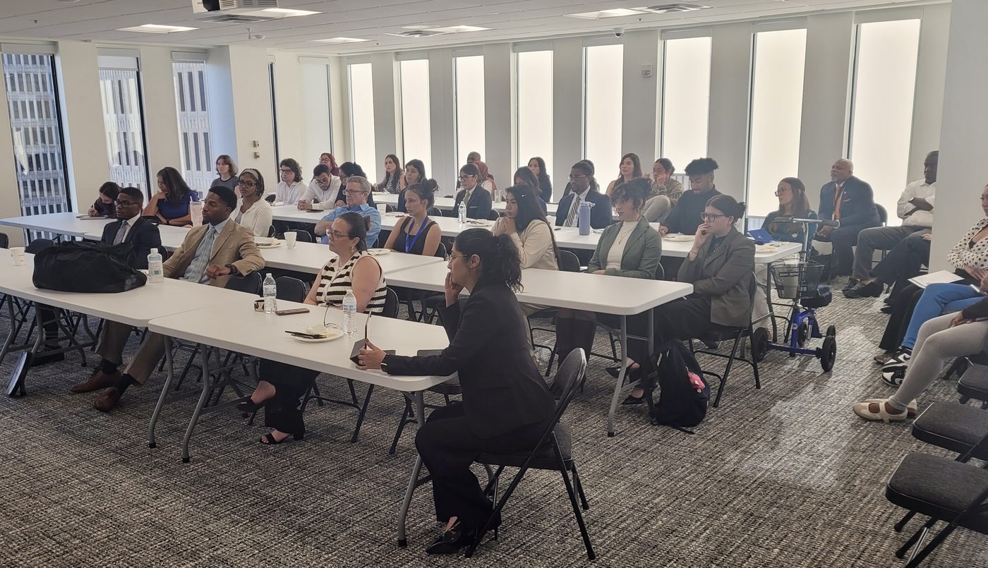 Full room at the panel event